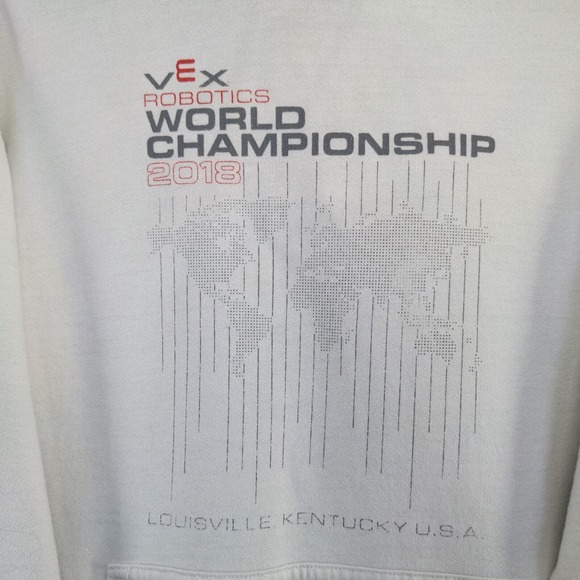 Clique Men's Hoodie Sweatshirt White Small VEX Robotics World Championship 2018 - Picture 3 of 16